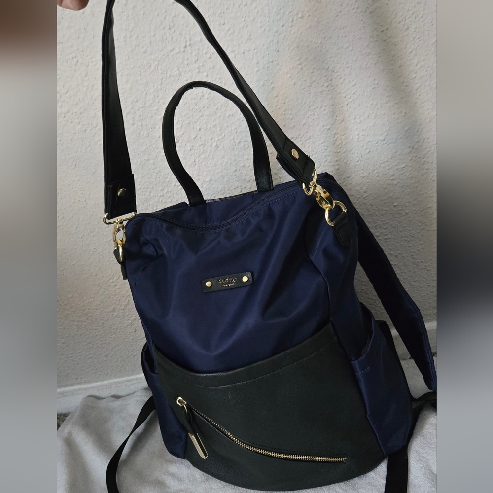Elegant Navy and Black Women's Backpack - Picture 3 of 9
